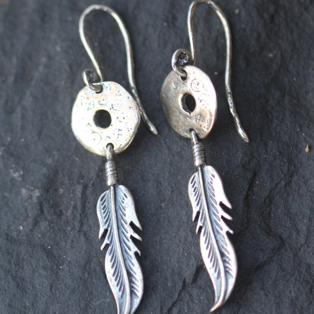 Sterling Silver Feather Earrings